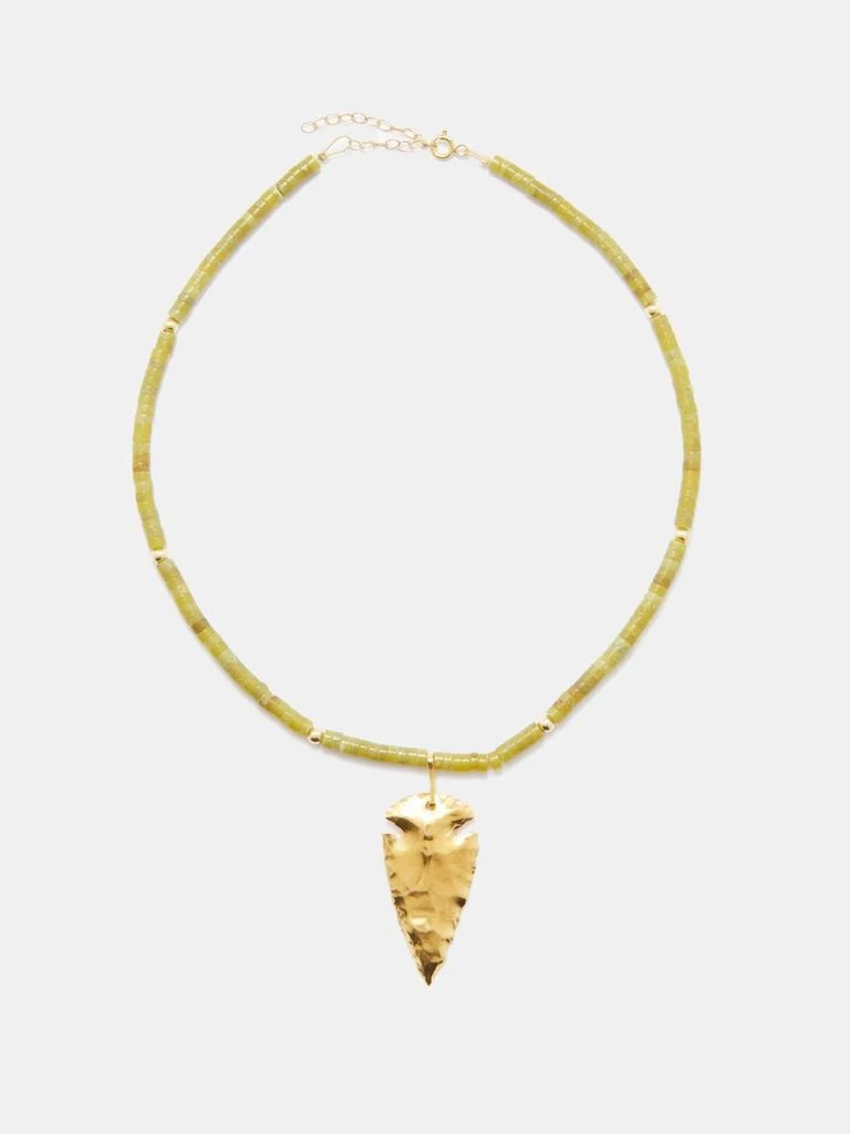 商品Hermina Athens|Before Sunrise jade & gold-vermeil necklace,价格¥1061,第1张图片