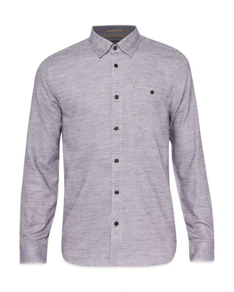 商品Ted Baker London|Ted Baker Arc Dobbie Flannel Regular Fit Button-Down Shirt,价格¥800,第4张图片详细描述