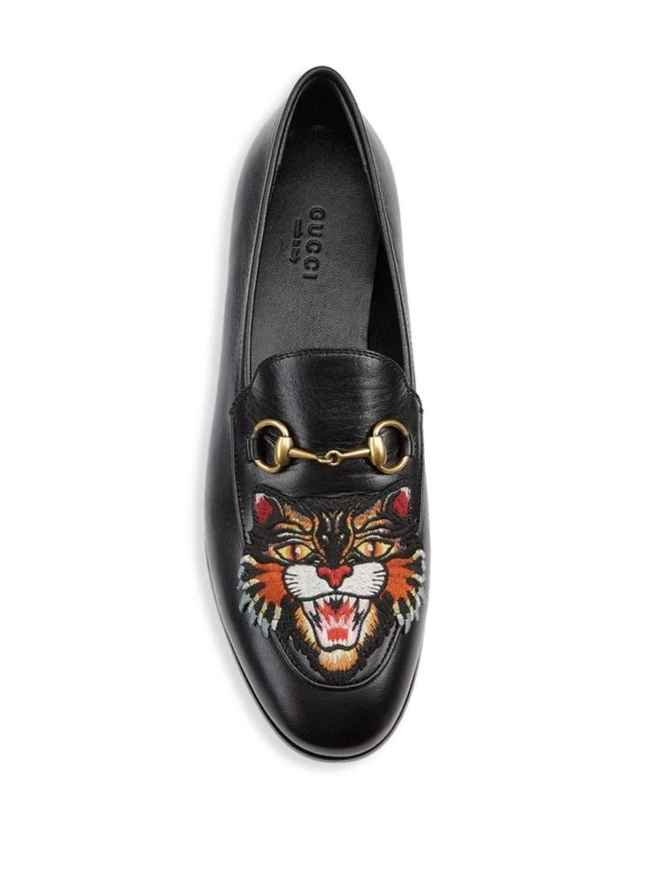 商品Gucci|Gucci - Jordaan Leather Loafers with Angry Cat,价格¥6375,第4张图片详细描述