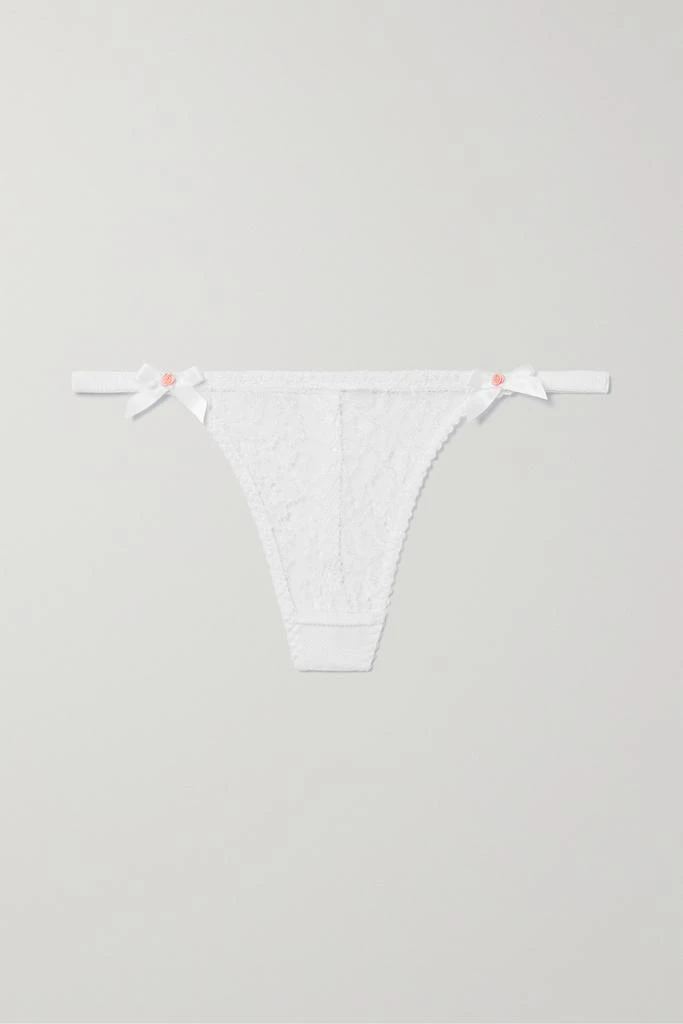 商品L'Agent by Agent Provocateur|Lorna 蝴蝶结缀饰黎芭蕾丝丁字裤,价格¥391,第1张图片