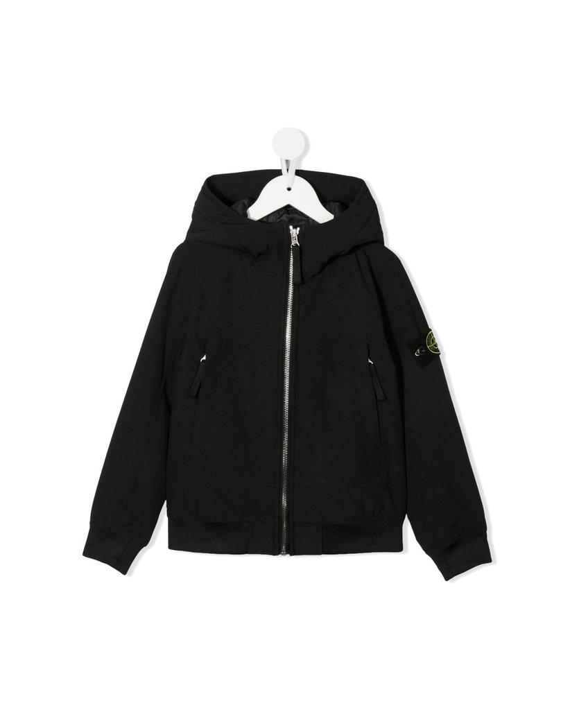 Kids Black Jacket In Soft Shell-r E.dye Technology With Primaloft Insulation Technology商品第1张图片规格展示