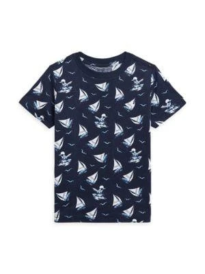 商品Ralph Lauren|Little Boy's & Boy's Polo Bear Sailboat Cotton T-Shirt,价格¥127,第1张图片