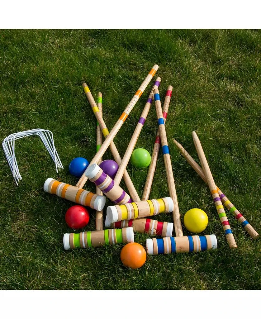 商品Trademark Global|Hey Play Croquet Set - Wooden Outdoor Deluxe Sports Set With Carrying Case - Fun Vintage Backyard Lawn Recreation Game For Kids Or Adults, 6 Players,价格¥599,第1张图片