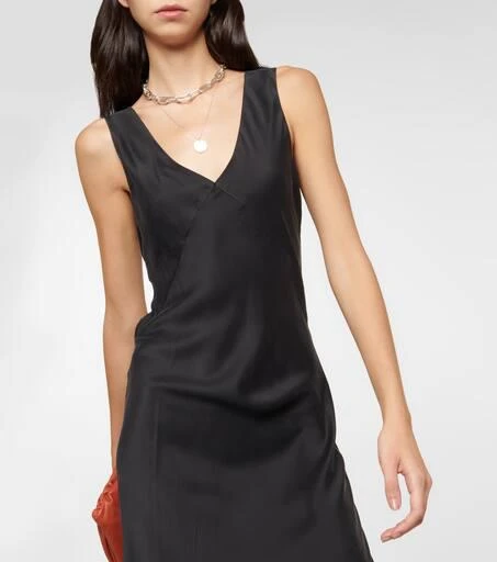 商品Asceno|Bordeaux silk satin slip dress,价格¥2641,第4张图片详细描述