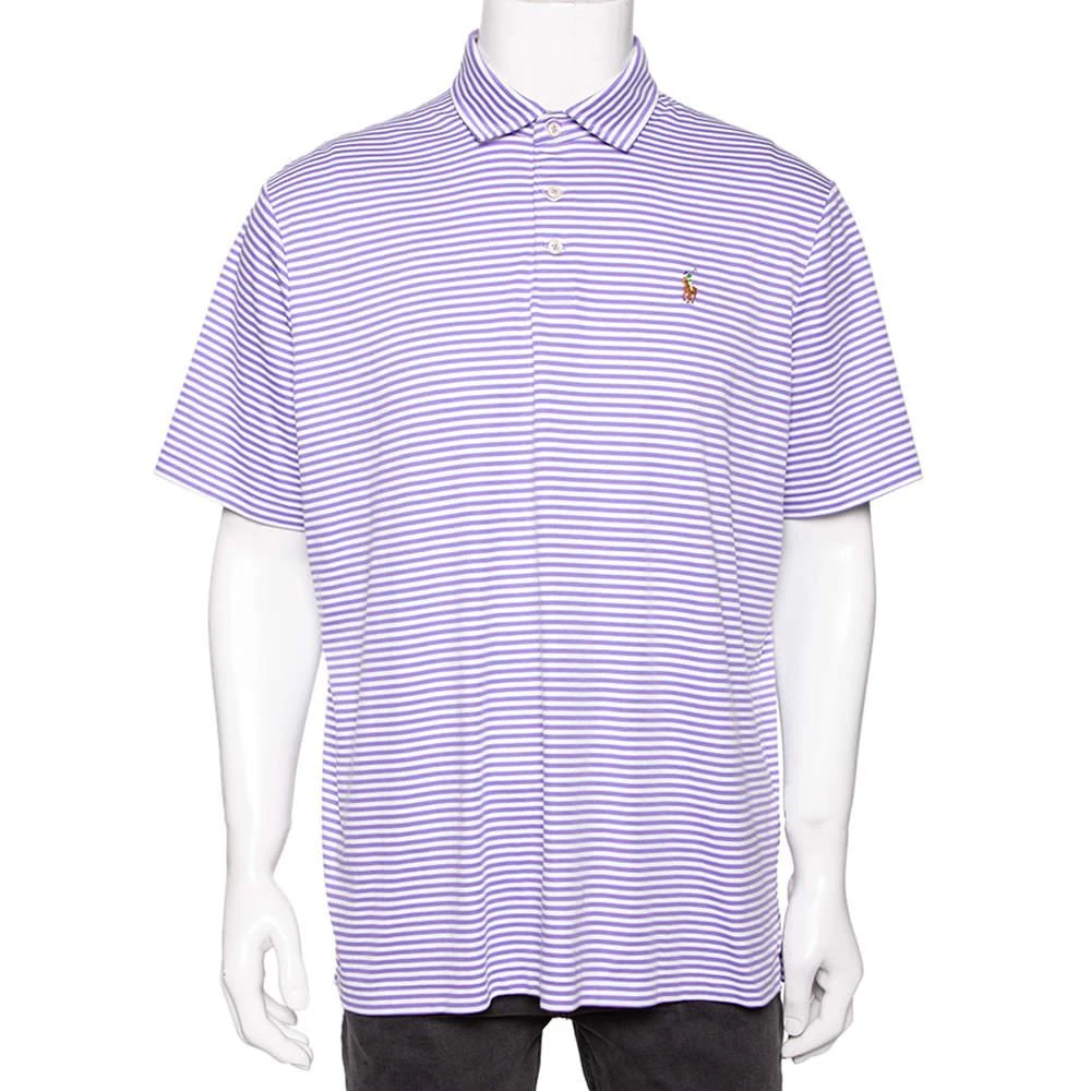 商品[二手商品] Ralph Lauren|Polo Ralph Lauren Purple Striped Cotton Classic Fit Polo T-Shirt L,价格¥1033,第1张图片