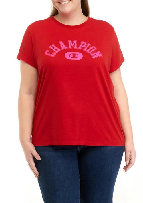 商品CHAMPION|Plus Size Short Sleeve Vintage Washed Logo T Shirt,价格¥69,第1张图片