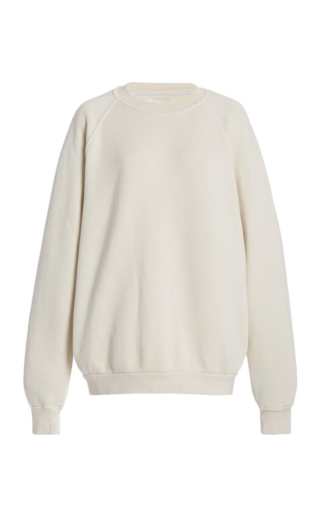 Les Tien - Women's Classic Fleece Classic Raglan-Sleeve Cotton Sweatshirt  - Ivory - XXS - Moda Operandi商品第1张图片规格展示