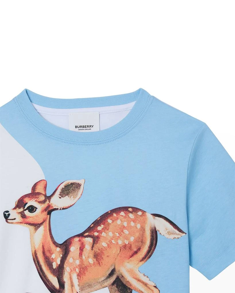 商品Burberry|Girl's Logo Deer-Print Colorblock T-Shirt, Size 3-14,价格¥757,第3张图片详细描述