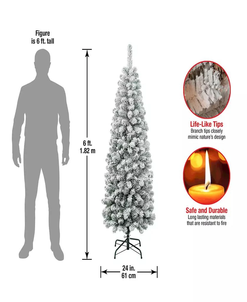 商品National Tree Company|First Traditions 6' Acacia Pencil Slim Flocked Tree,价格¥3307,第4张图片详细描述