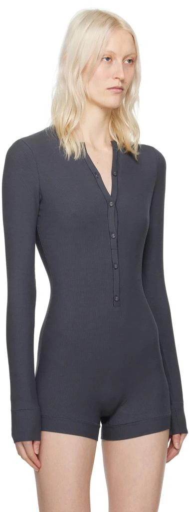 商品SKIMS|Gray Soft Lounge Button Up Henley Jumpsuit,价格¥559,第2张图片详细描述