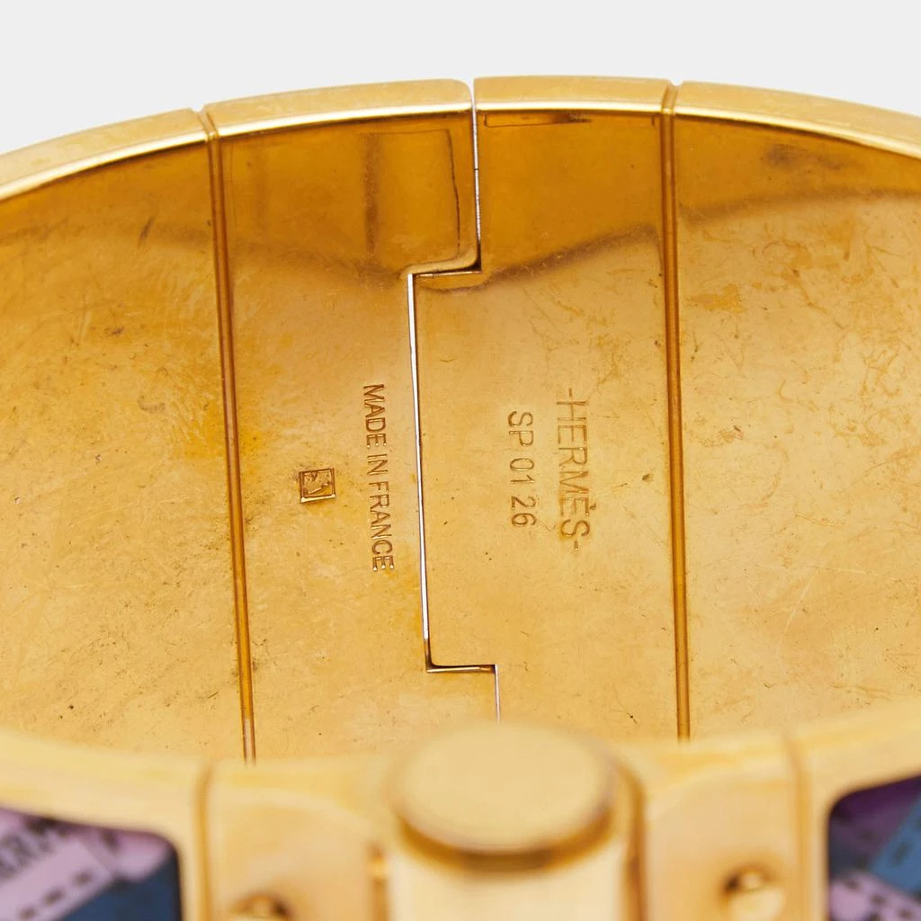 商品[二手商品] Hermes|Hermès Gold Plated Bolduc Au Carre Hinged Wide Bracelet ,价格¥4074,第4张图片详细描述