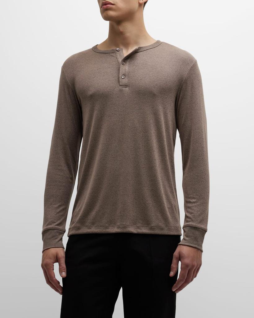 商品Theory|Men's Anemone Milano Contrast Long-Sleeve Henley,价格¥564,第1张图片