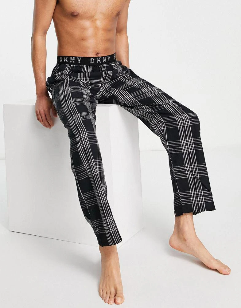 商品DKNY|DKNY Hammerheads lounge pant in black and grey check,价格¥159,第3张图片详细描述