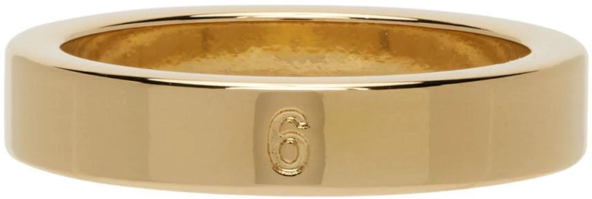 商品MAISON MARGIELA|Gold 6 Logo Band Ring,价格¥711,第1张图片