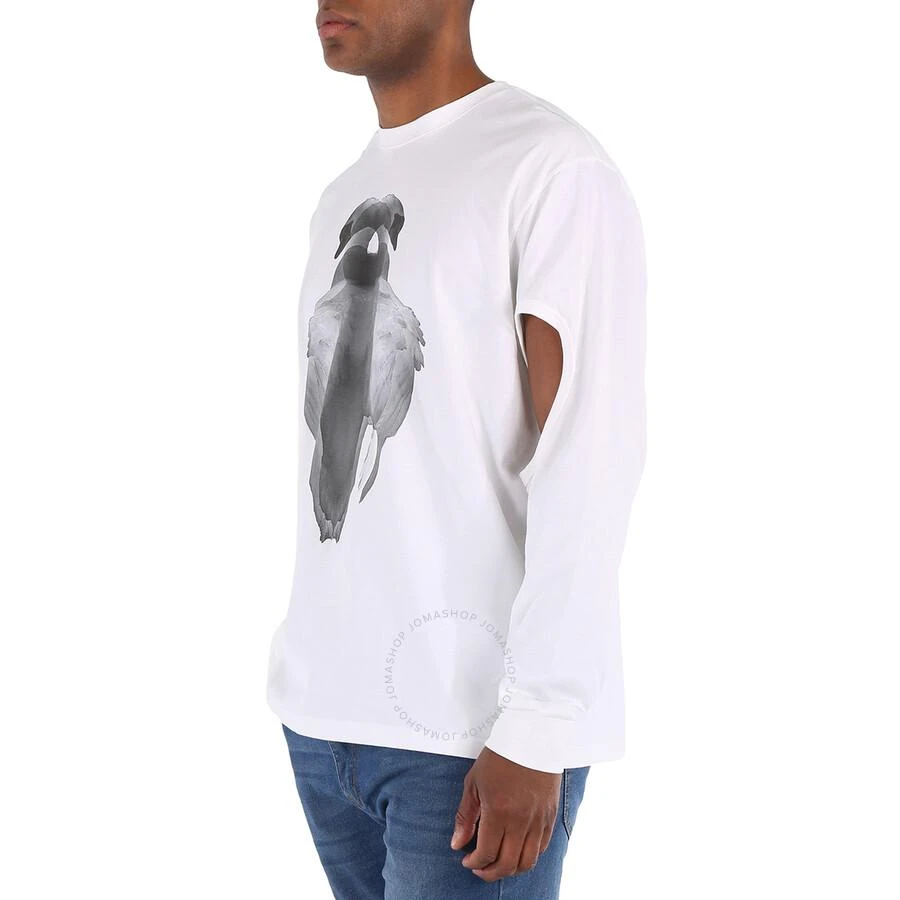 商品Burberry|Men's Optic White Swan Print Cut-out T-shirt,价格¥708,第3张图片详细描述