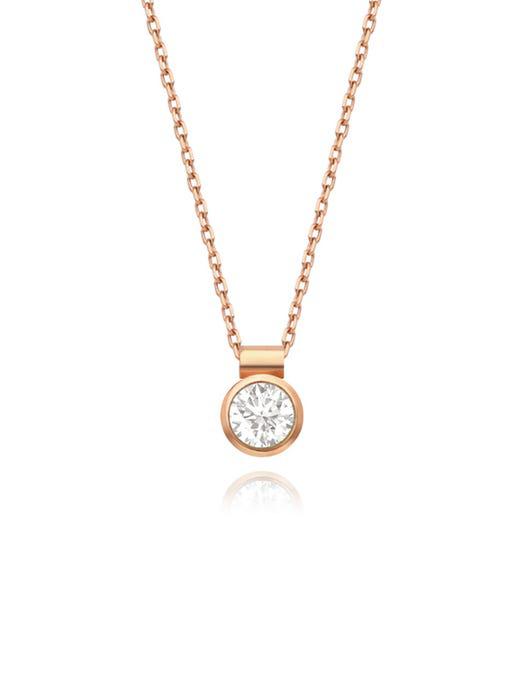 14K Rose 0.2ct Diamond necklace商品第1张图片规格展示