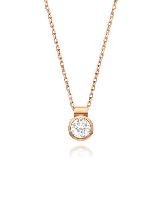 商品hyeres-lor|14K Rose 0.2ct Diamond necklace,价格¥3395,第1张图片