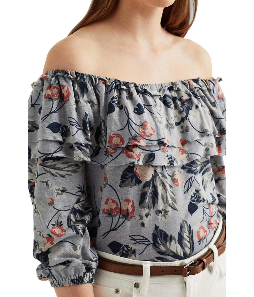 商品Ralph Lauren|Floral Linen Jersey Off-the-Shoulder Top,价格¥253,第3张图片详细描述