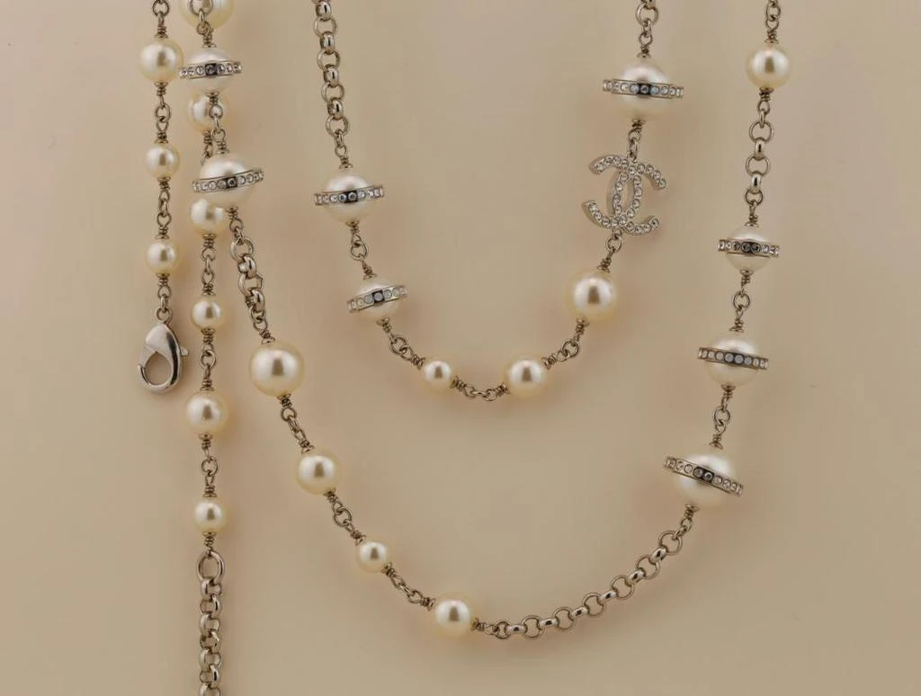 商品[二手商品] Chanel|Chanel CC Logo Faux Pearl Long Necklace,价格¥21123,第5张图片详细描述