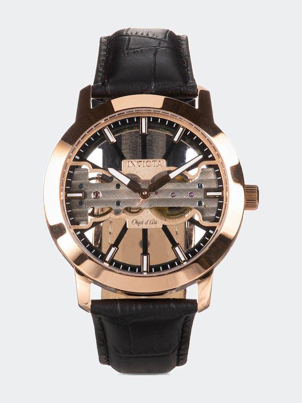 Mens 25267 Gold Stainless Steel Mechanical Casual Watch商品第1张图片规格展示