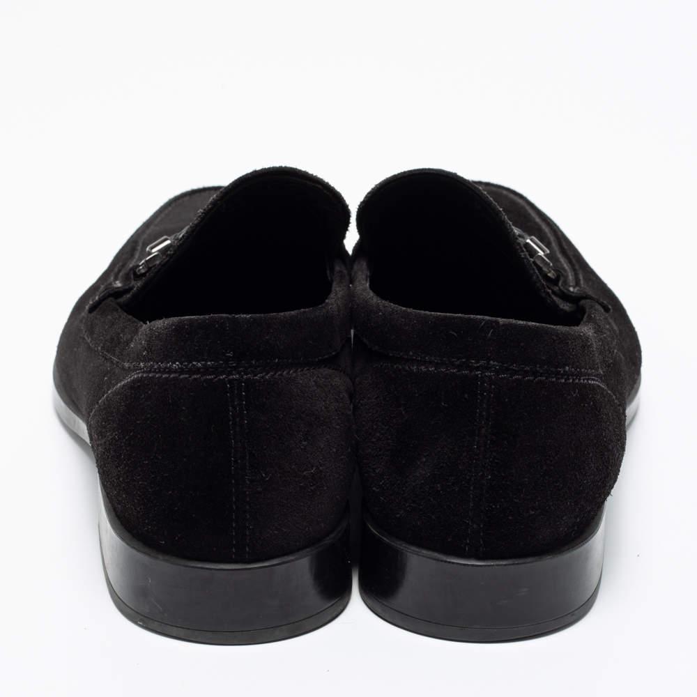 商品[二手商品] Tod's|Tod's Black Suede Buckle Slip-On Loafers Size 43,价格¥1501,第7张图片详细描述