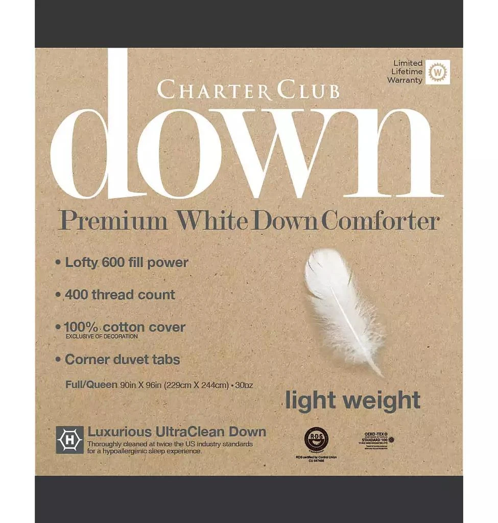 White Down Medium Weight Comforter, Twin, Exclusively at Macy’s 商品