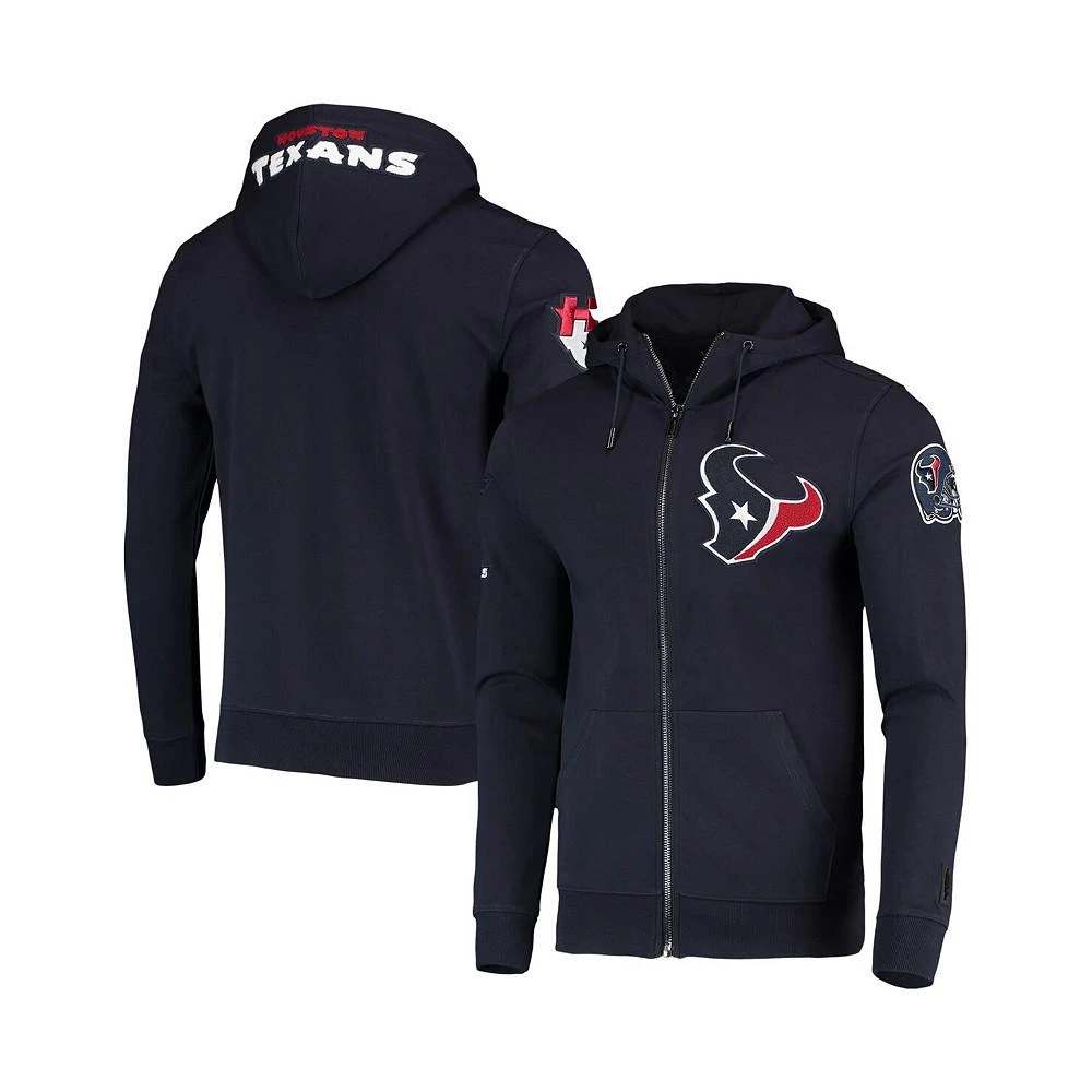 商品Pro Standard|Men's Navy Houston Texans 4-Hit Full-Zip Hoodie,价格¥659,第1张图片