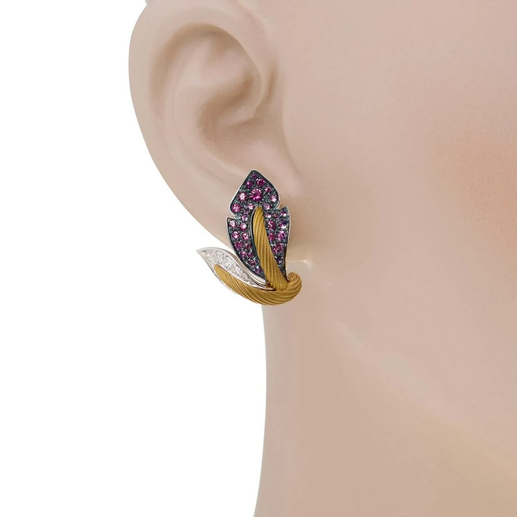商品Mimi Milano|Mimi Milano Boutique 18K White And Yellow Gold, Sapphire And Emerald Huggie Earrings O462C8SZB,价格¥27910,第4张图片详细描述