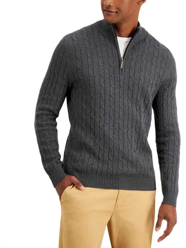 Mens Cotton 1/4-Zip Pullover Sweater 商品
