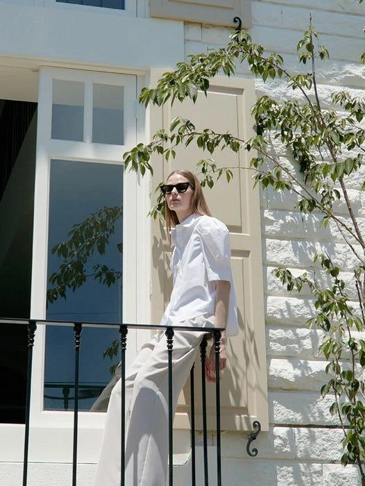 商品OUIE|Pin Tuck Puff Half Shirt _ White,价格¥676,第3张图片详细描述