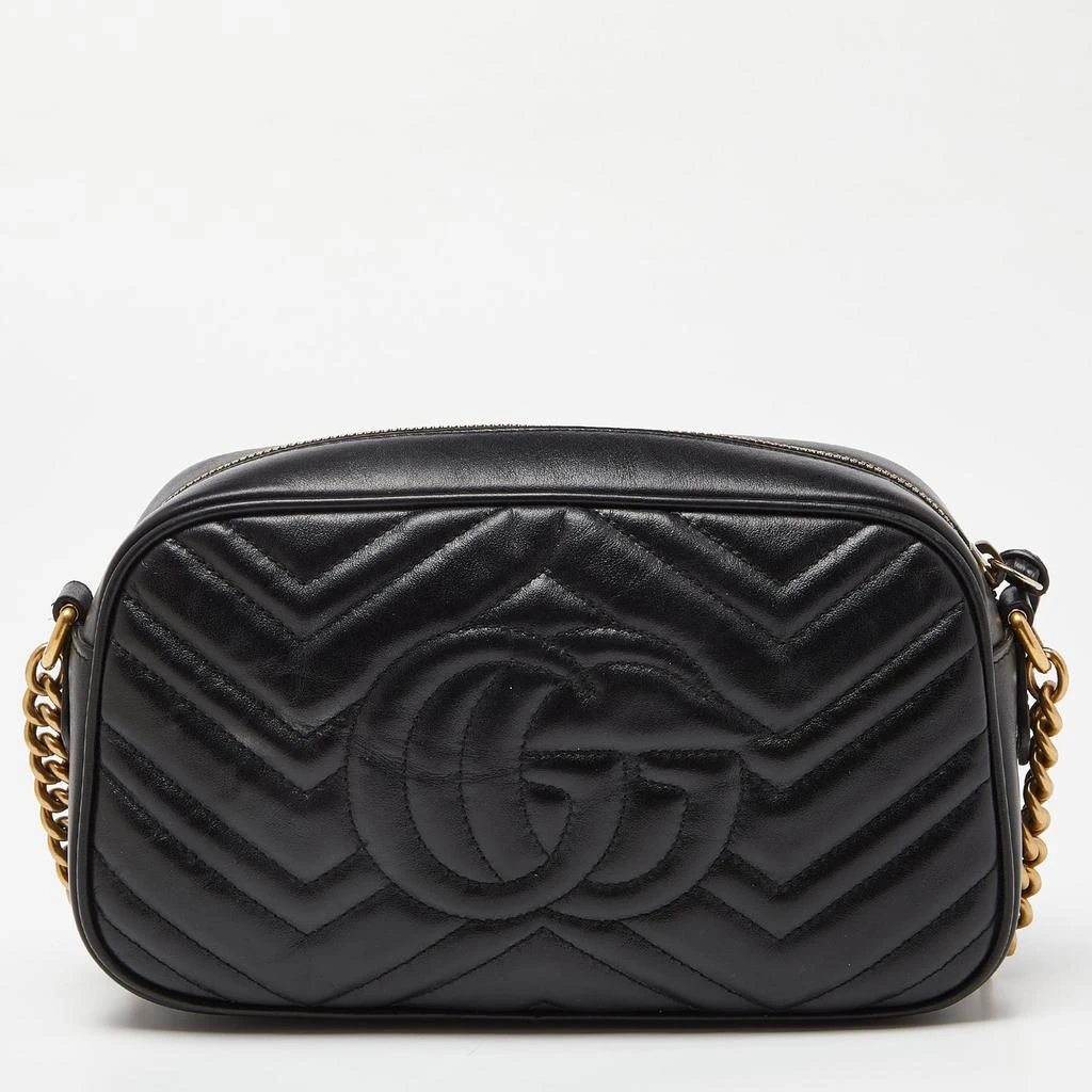 商品[二手商品] Gucci|Gucci Black Matelassé Leather Small GG Marmont Camera Bag,价格¥9541,第4张图片详细描述