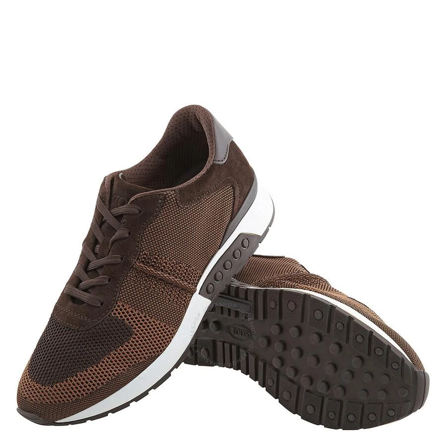 商品Tod's|Men's Dark Brown Leather and Mesh Running Sneakers,价格¥1459,第2张图片详细描述