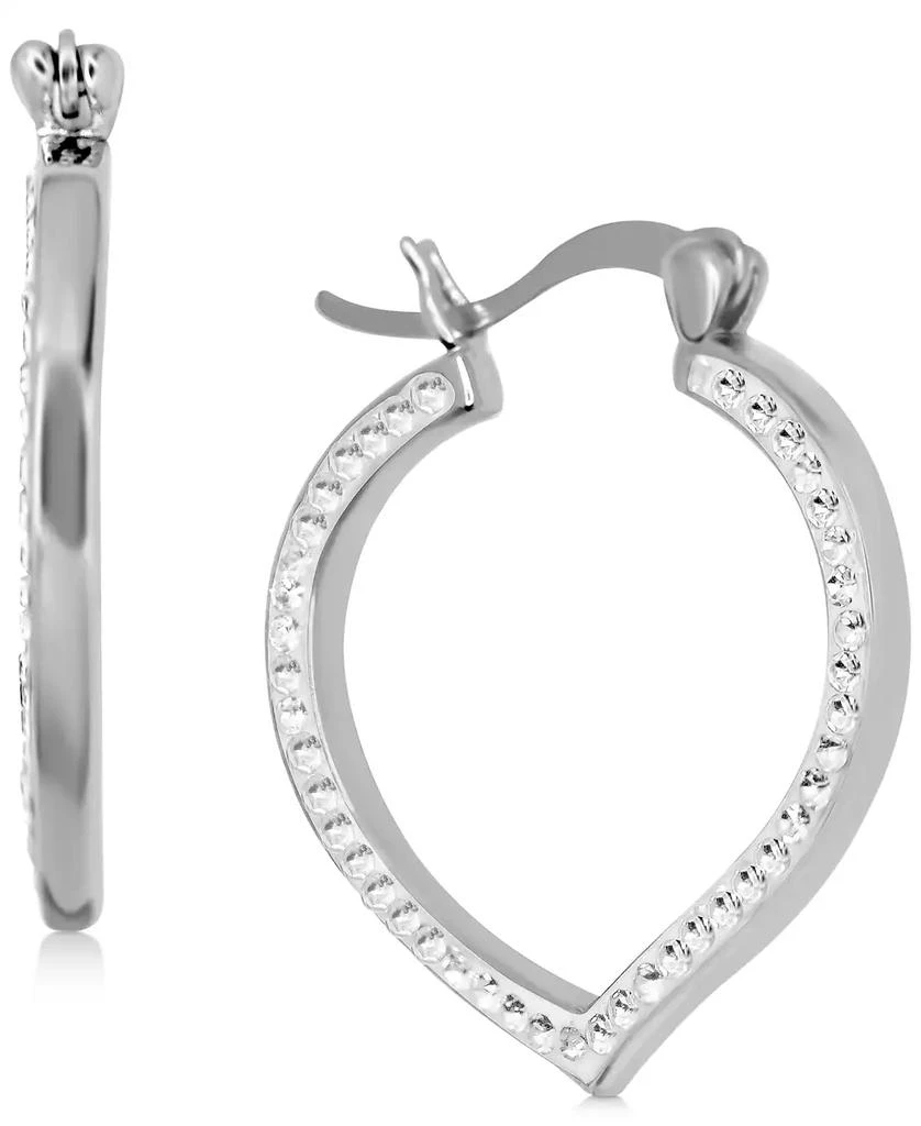 商品Essentials|Crystal Teardrop Hoop Earrings in Silver-Plate,价格¥384,第1张图片