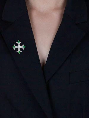 商品Kenneth Jay Lane|Look Of Real Rhodium Plated, 6MM Faux Pearl & Cubic Zirconia Brooch,价格¥354,第2张图片详细描述