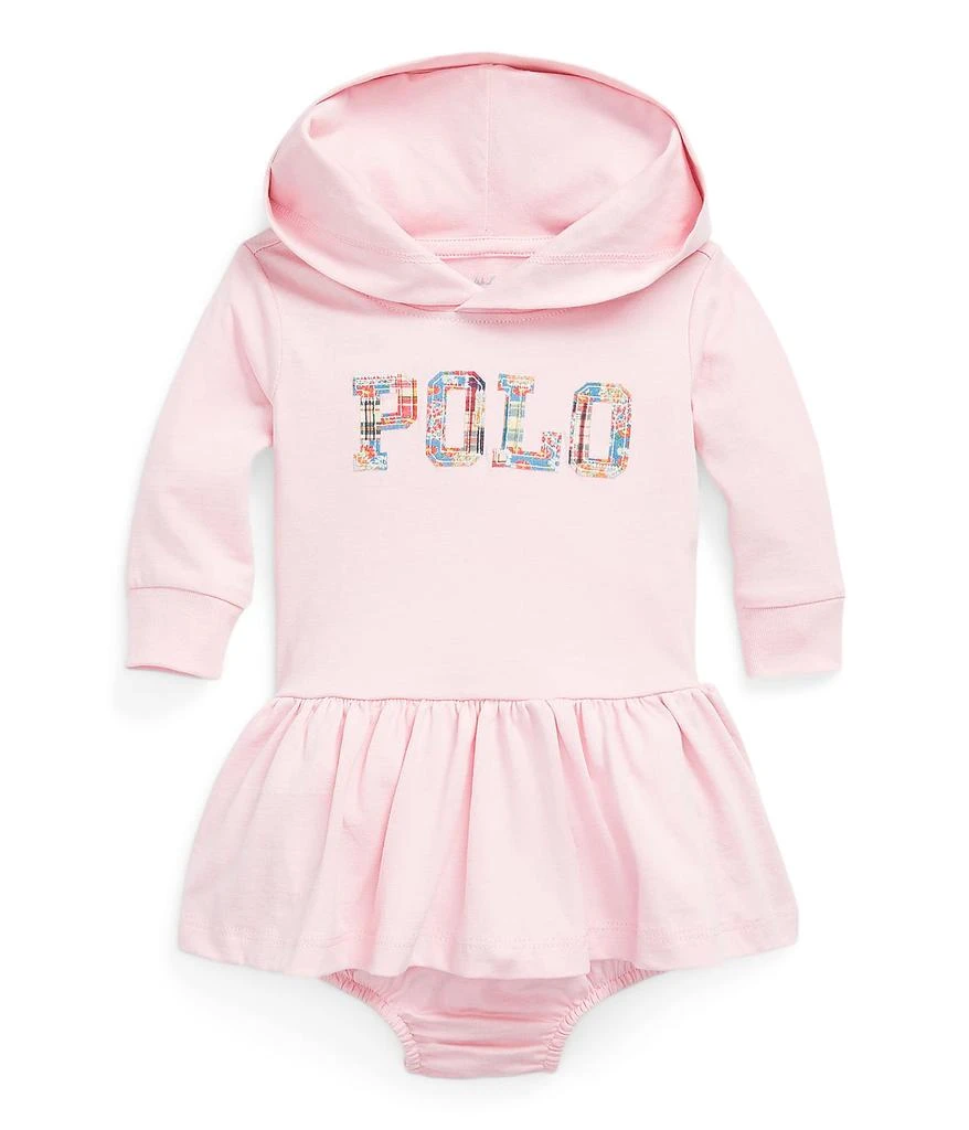 商品Ralph Lauren|Logo Jersey Hooded Dress & Bloomer (Infant),价格¥409,第1张图片