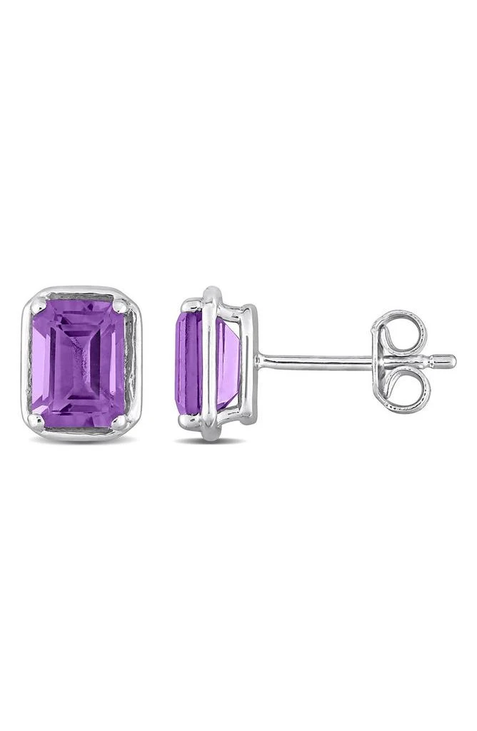 商品DELMAR|Sterling Silver Emerald Cut Amethyst Stud Earrings,价格¥494,第1张图片