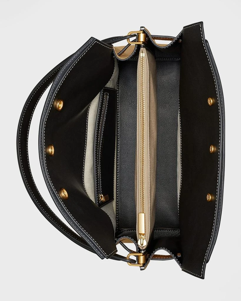 商品Tory Burch|Lee Radziwill Pebbled Leather Double Bag,价格¥10039,第3张图片详细描述