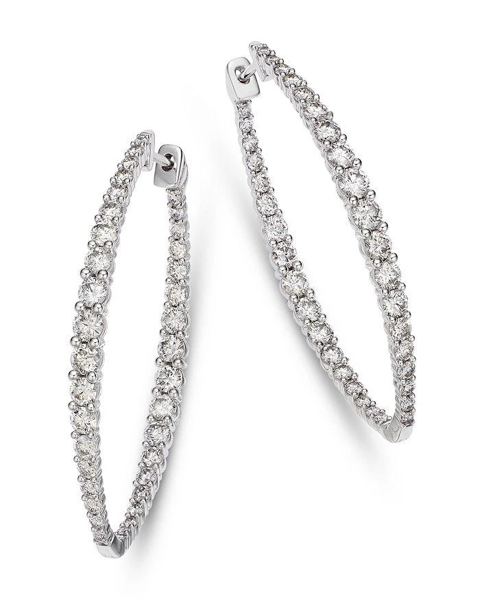 商品Bloomingdale's|Diamond Inside Out Medium Hoop Earrings in 14K White Gold, 3.0 tcw,价格¥25796,第1张图片