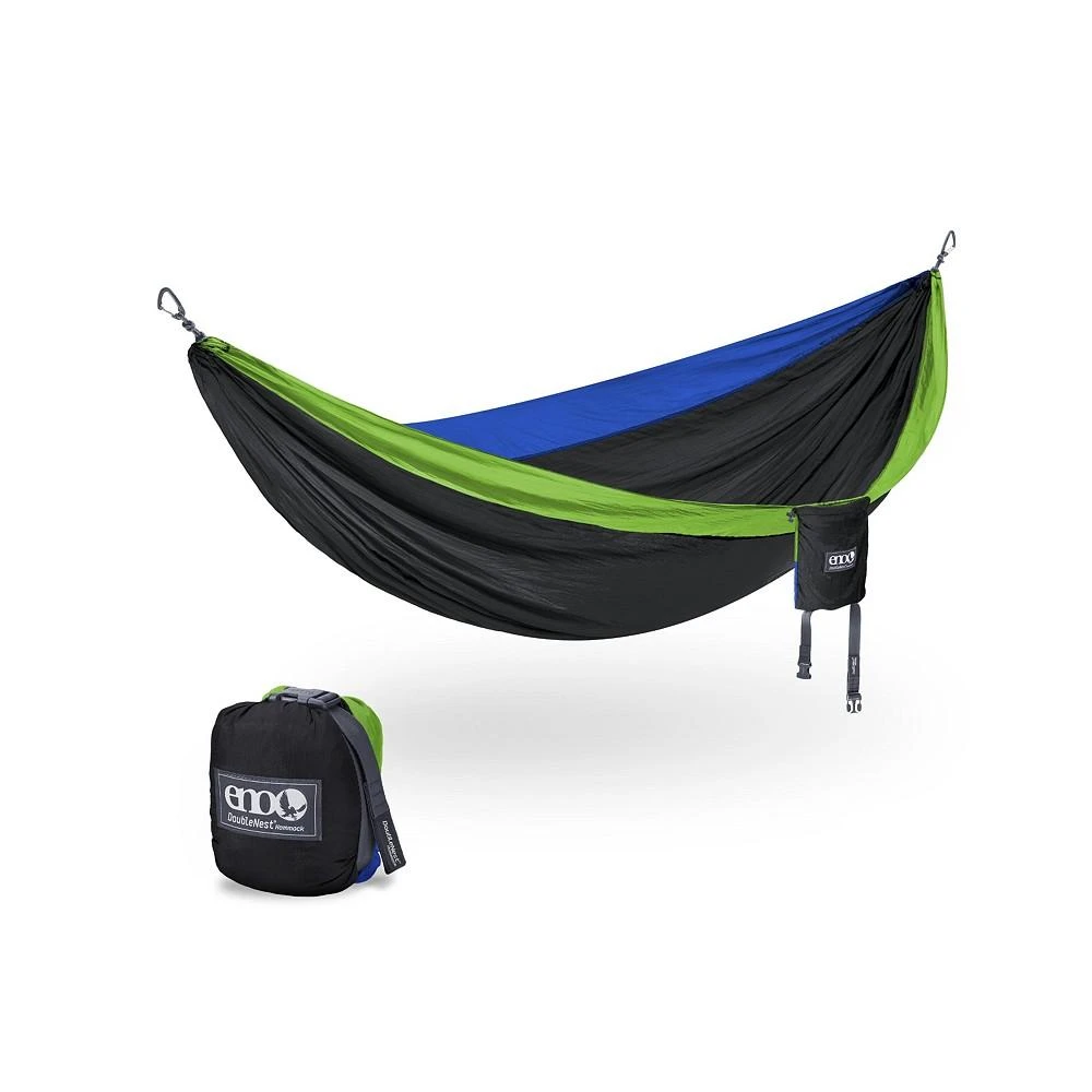 商品ENO|DoubleNest Hammock - Lightweight, Portable, 1 to 2 Person Hammock - For Camping, Hiking, Backpacking, Travel, a Festival, or the Beach - Chartreuse/Black/Royal,价格¥558,第1张图片