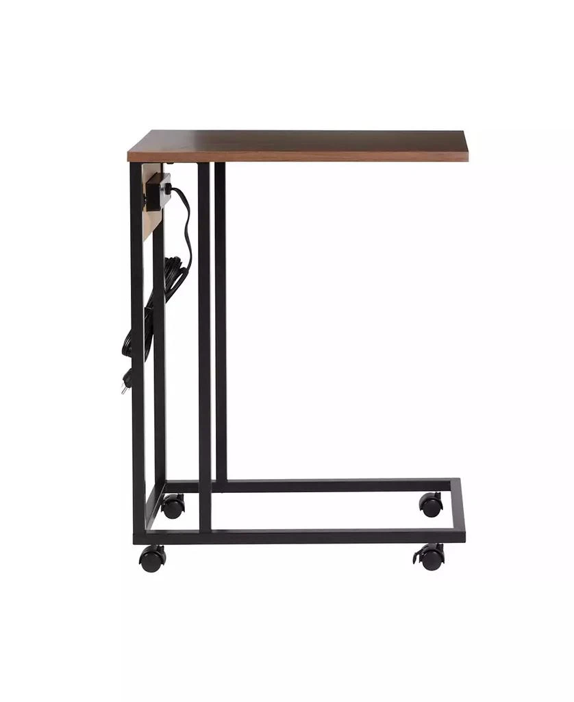 商品Honey Can Do|DNU C-Shaped with Outlets and Wheels Side Table,价格¥800,第4张图片详细描述