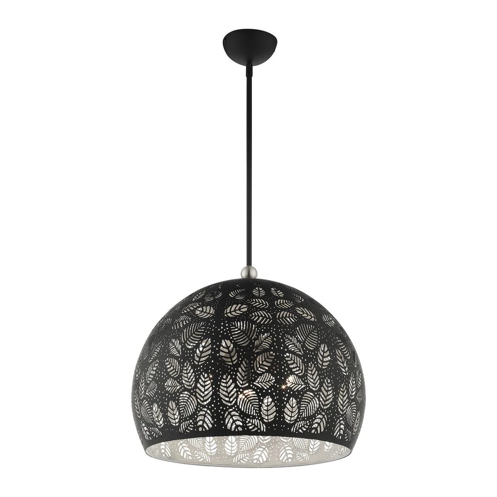 Three Light Black with Brushed Nickel Accents Pendant 商品