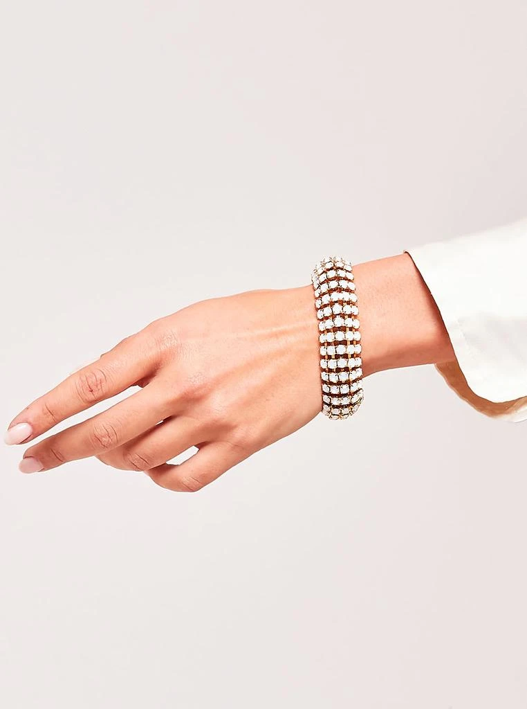 商品Silvia Gnecchi|Silvia Gnecchi Crystal Embellished Bracelet In Gold-tone Brass Woman,价格¥1065,第3张图片详细描述