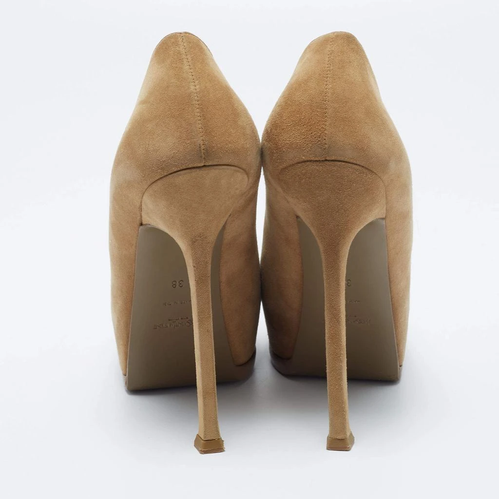 商品[二手商品] Yves Saint Laurent|Saint Laurent Brown/Yellow Suede And Lizard Embossed Tribtoo  Pumps Size 38,价格¥884,第5张图片详细描述
