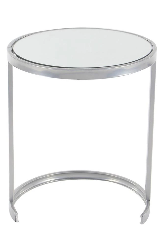 商品VIVIAN LUNE HOME|Silvertone Metal Nesting Accent Table with Mirrored Glass Top - Set of 3,价格¥1050,第5张图片详细描述