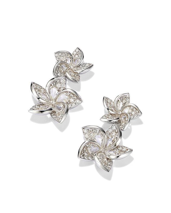 商品HARAKH|Colorless Diamond Frangipani Flower Drop Earrings in 18K White Gold, 1.50 ct. t.w. - 150th Anniversary Exclusive,价格¥66963,第1张图片