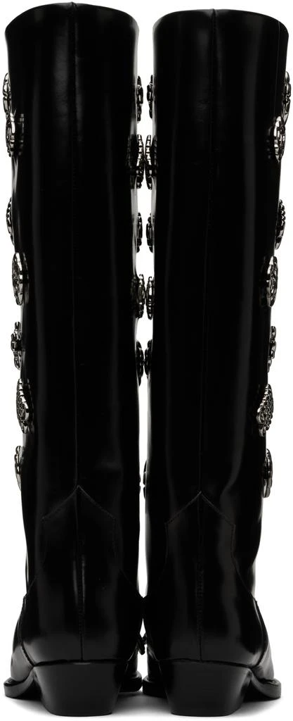 商品Toga Pulla|SSENSE Exclusive Black Leather Embellished Tall Boots,价格¥4841,第2张图片详细描述