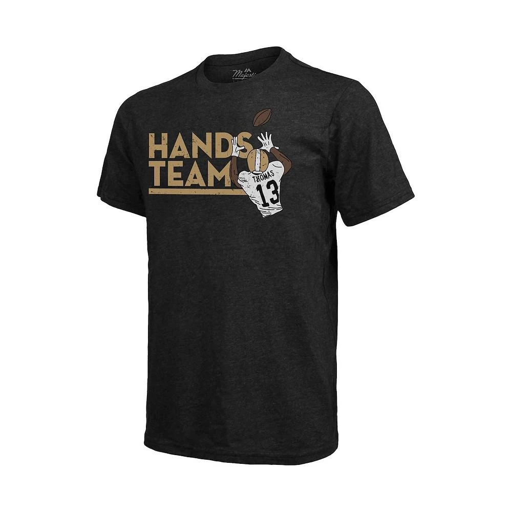 商品Majestic|Men's Fanatics Branded Michael Thomas Black New Orleans Saints Tri-Blend Player Graphic T-shirt,价格¥321,第3张图片详细描述