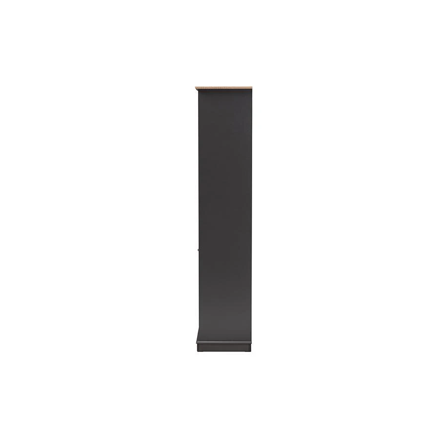 商品Baxton Studio|Mattia Modern and Contemporary Dark Grey and Oak Finished Wood Wine Cabinet,价格¥1421,第4张图片详细描述