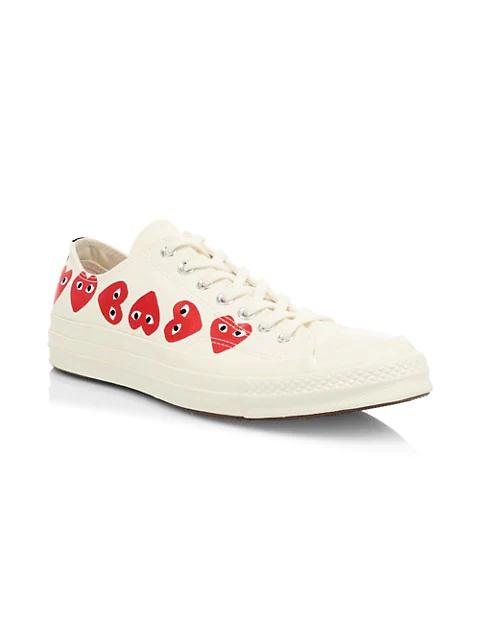 CdG PLAY x Converse Unisex Chuck Taylor All Star Multi Heart Low-Top Sneakers商品第2张图片规格展示