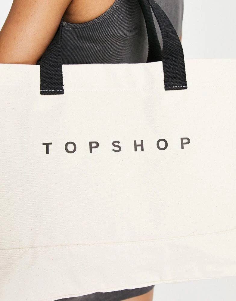 商品Topshop|Topshop tote bag in cream,价格¥95,第2张图片详细描述